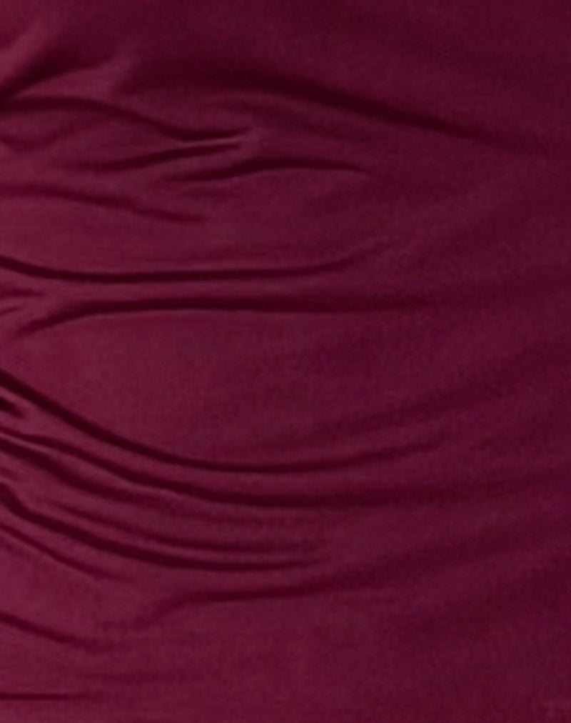 Bea Cross Front Top in Burgundy