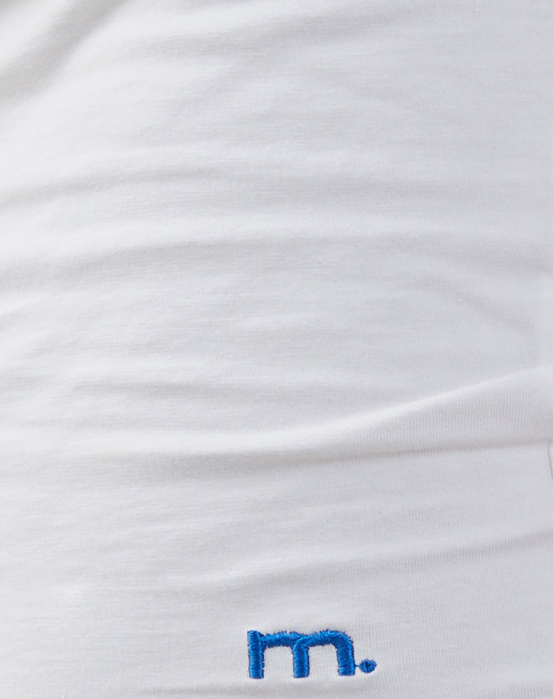 Bonija Long Sleeve Top in White with Cobalt Binding