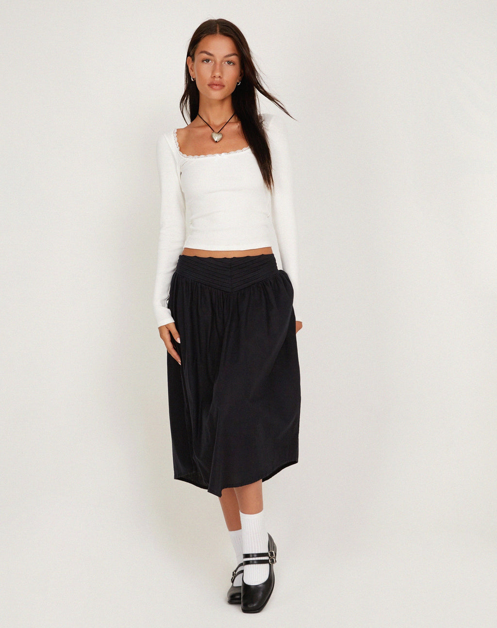 India Midi Skirt in Black
