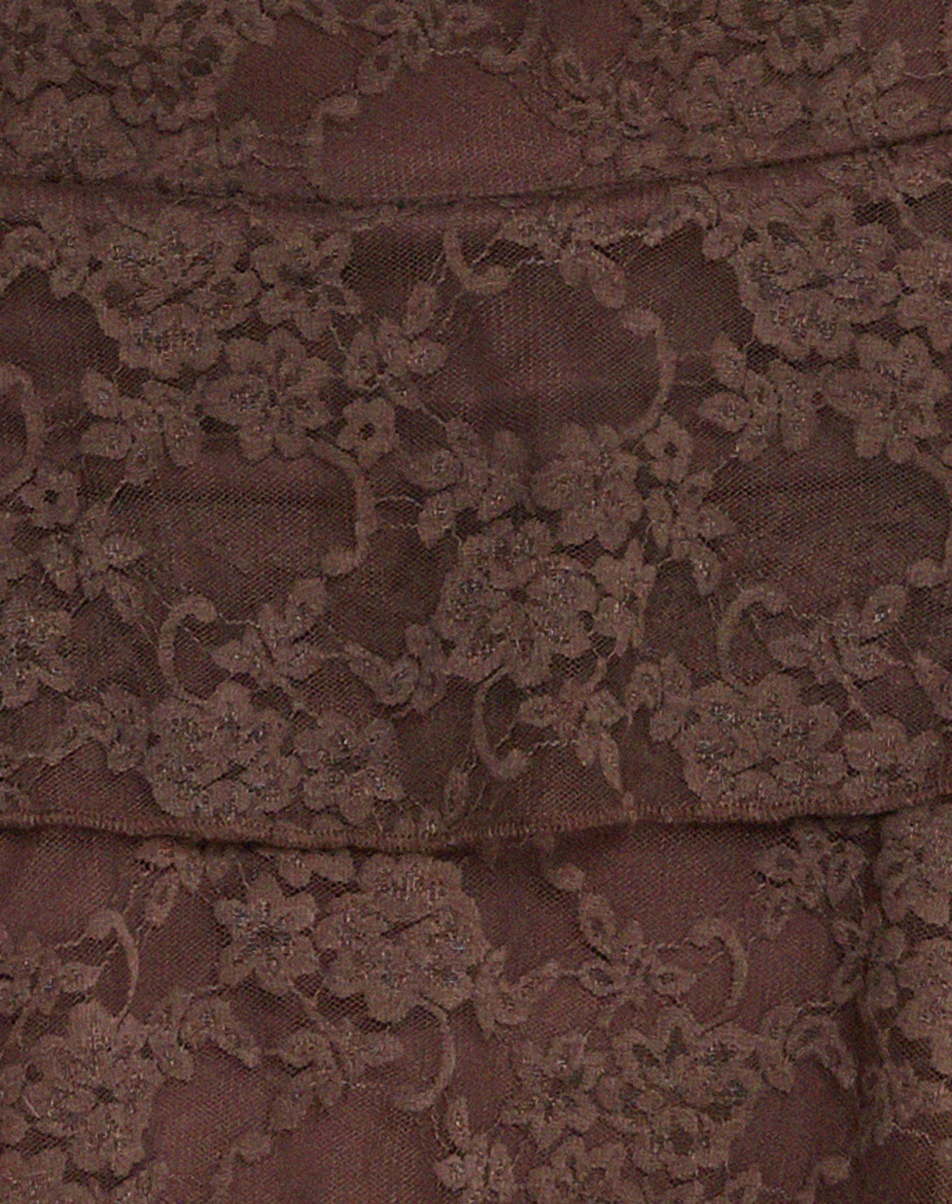 Camila Tiered Mini Skirt in Lace Chestnut Brown