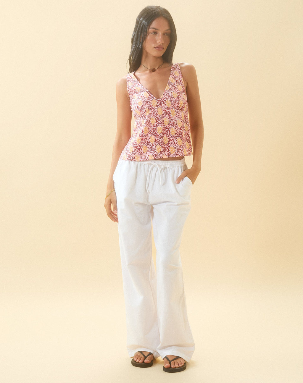 Wasic Wide Leg Trouser in White