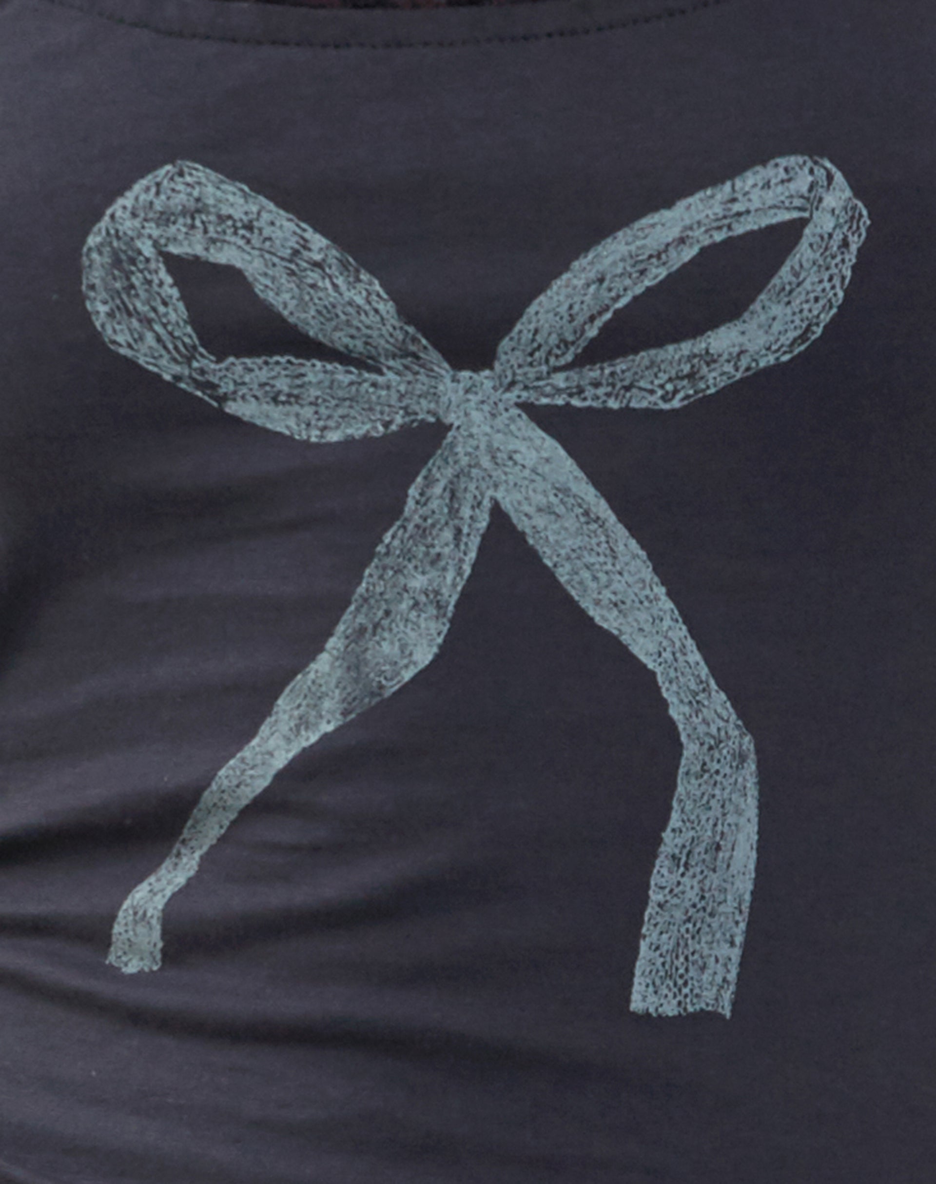 Carillo Lace Trim Vest Top in Ocean Storm Bow Print
