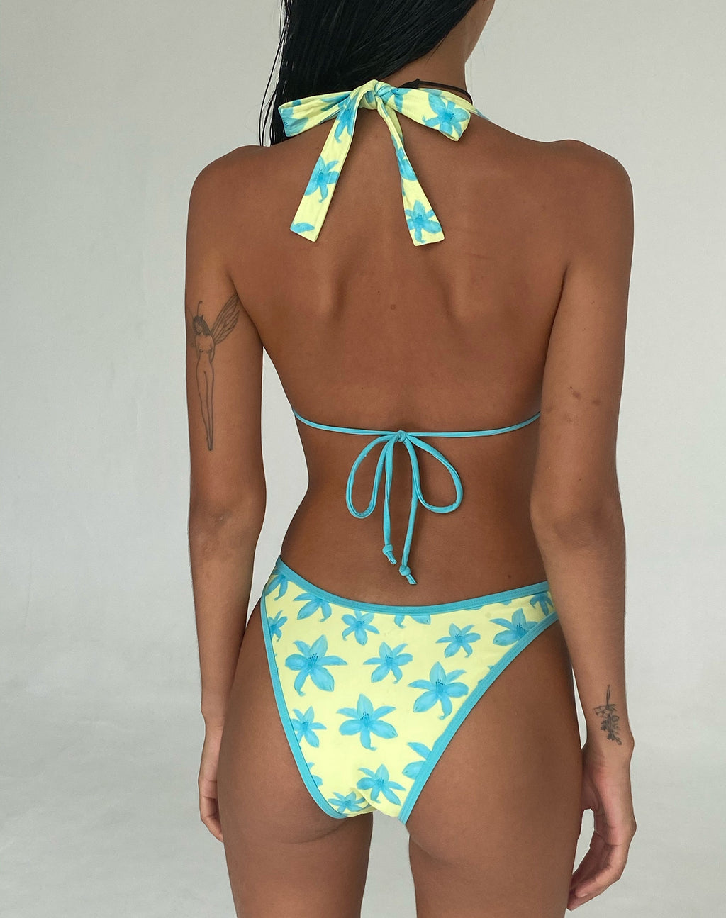 Cerry Bikini Top in Yellow Painted Flower