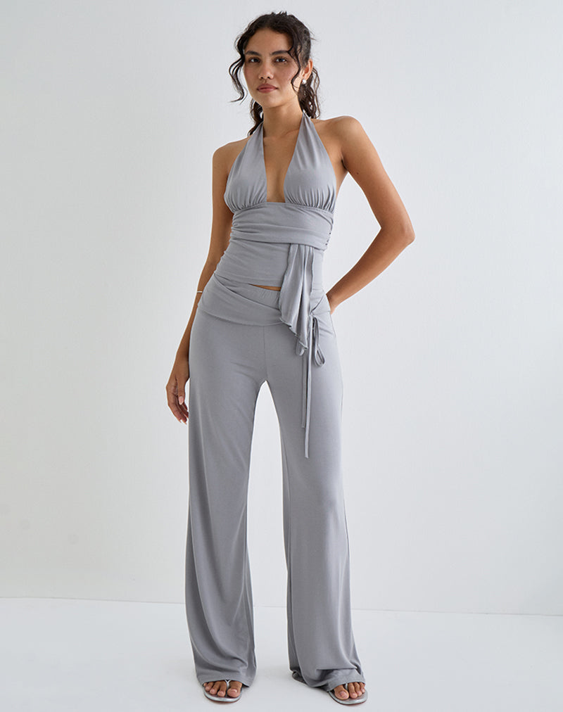 Donata Trouser in Grey with Belt