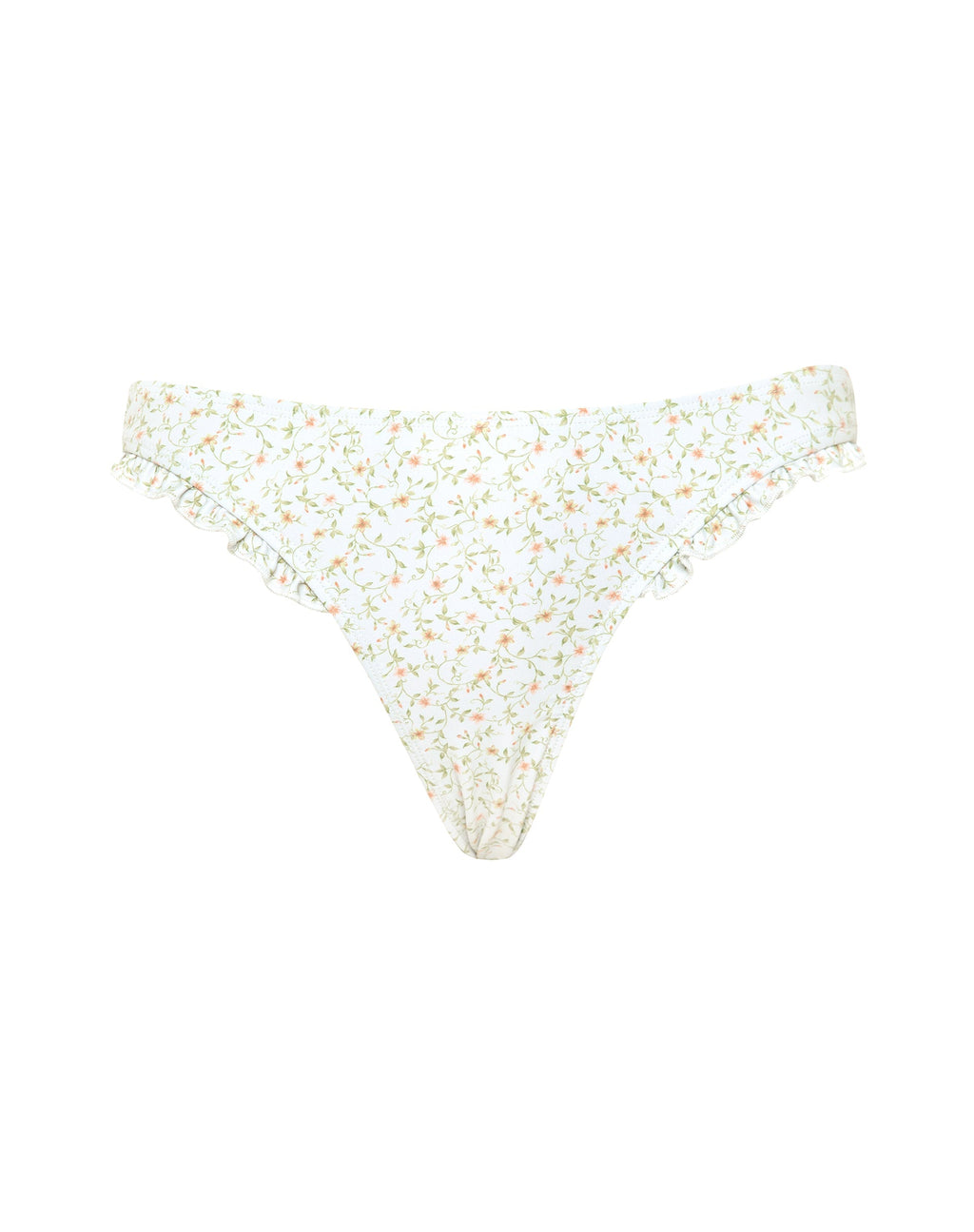 Effie Frill Bikini Bottom in Pretty Petal Ivory