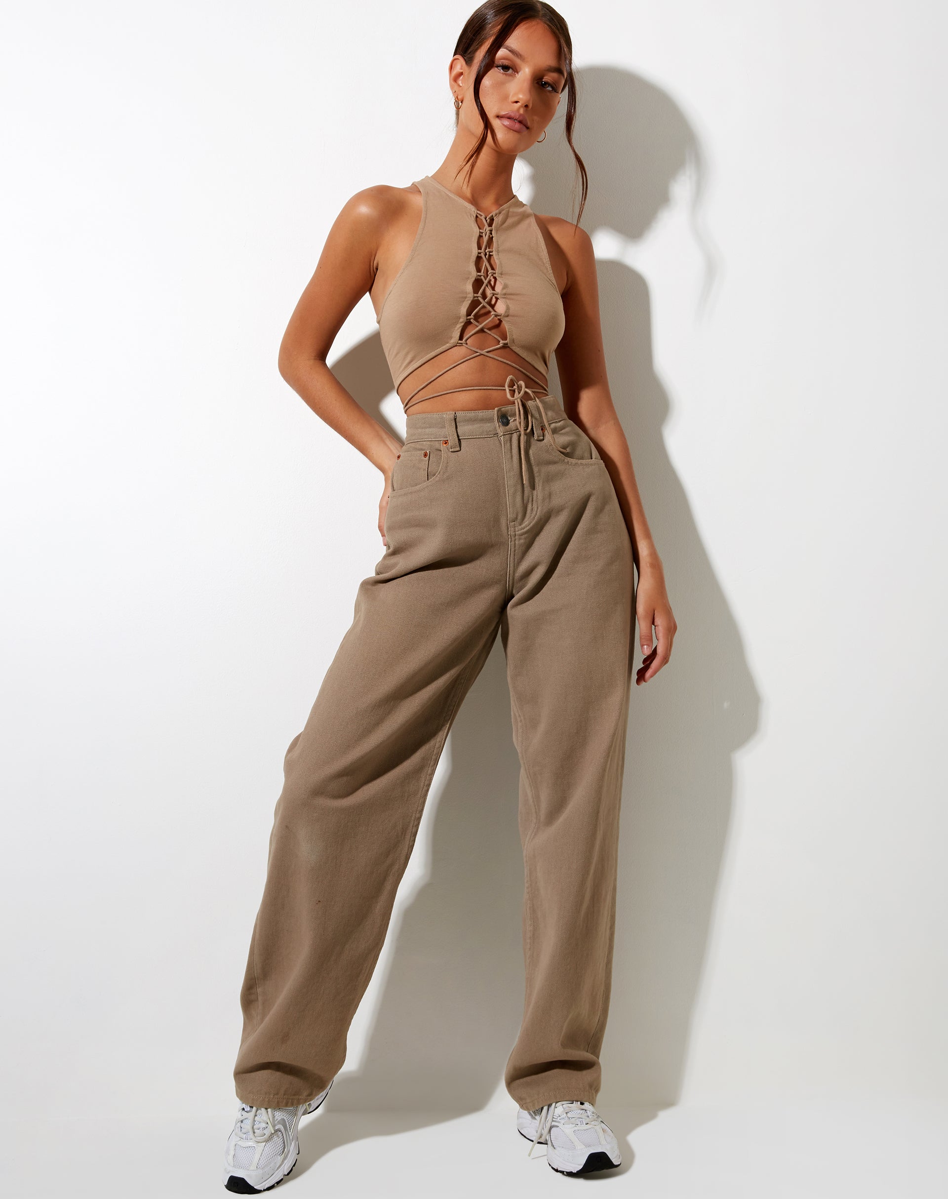 Giwta Crop Top in Biscuit