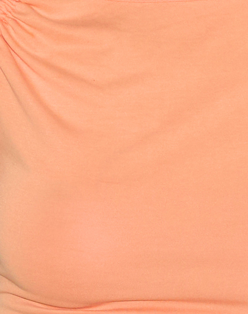 Jophiel Cut Shoulder Top in Cupro Coral