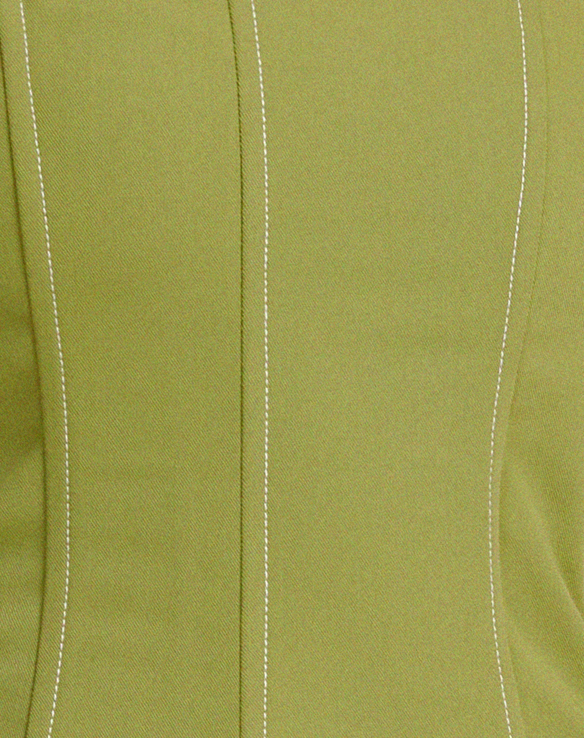 Kansa Corset Top in Pear Green with White Stitch
