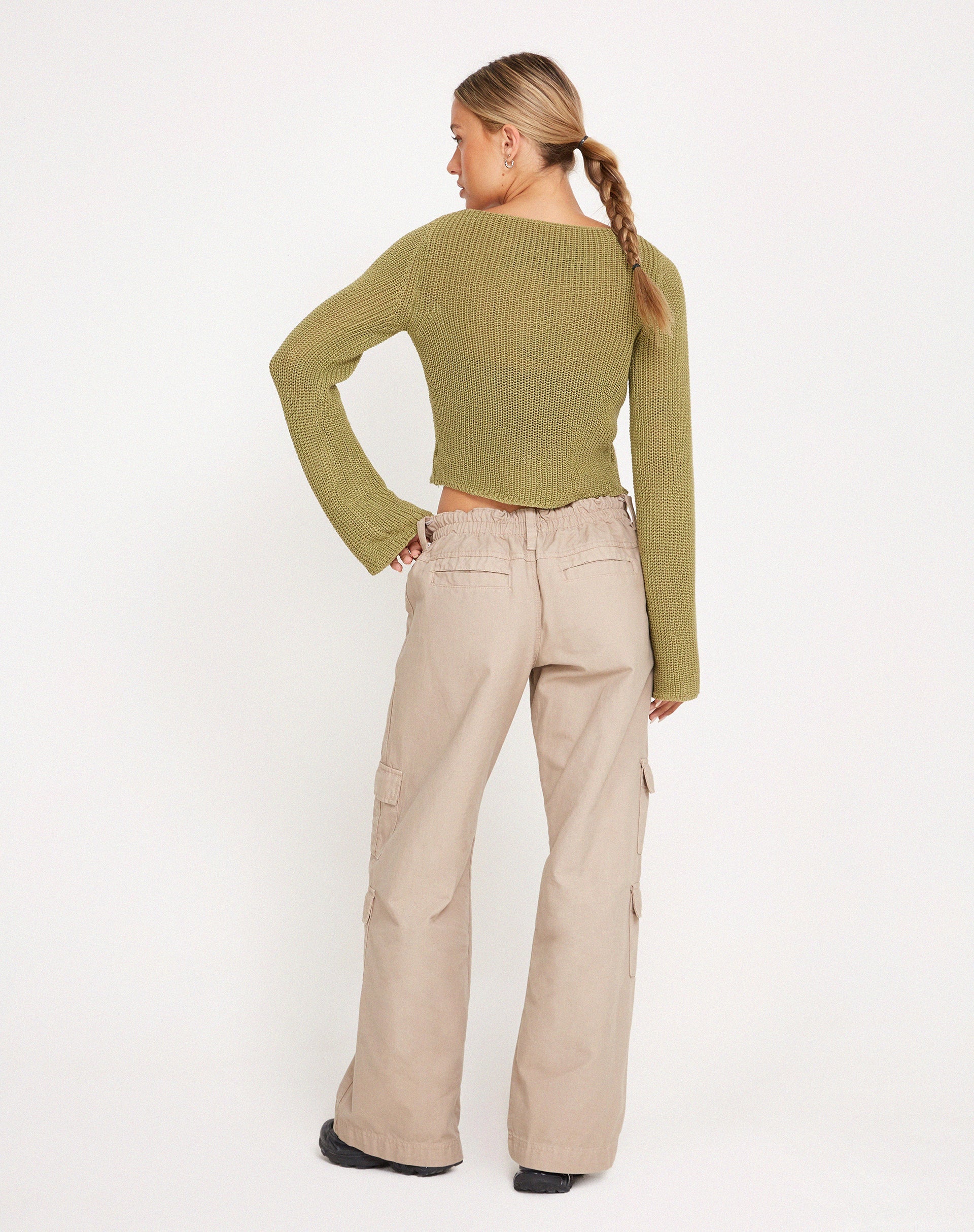 Kazayo Long sleeve Knit Top in Desert Sage