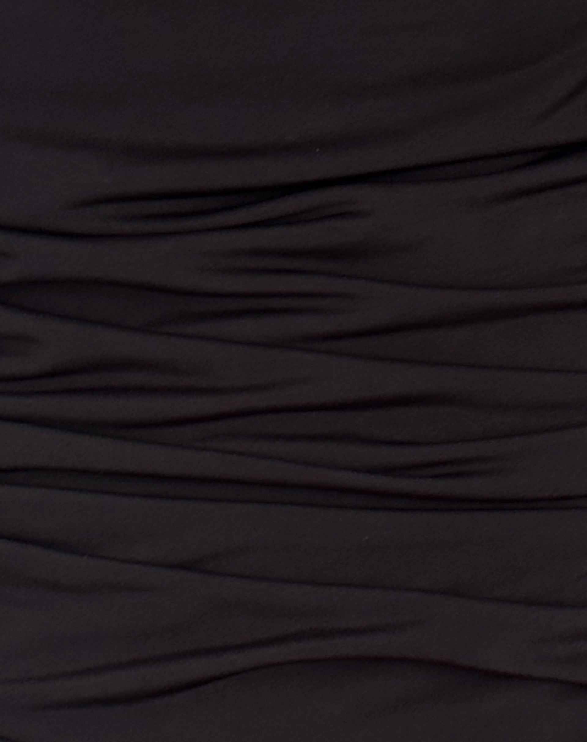Kofi Asymmetric Ruched Cami Top in Black Slinky