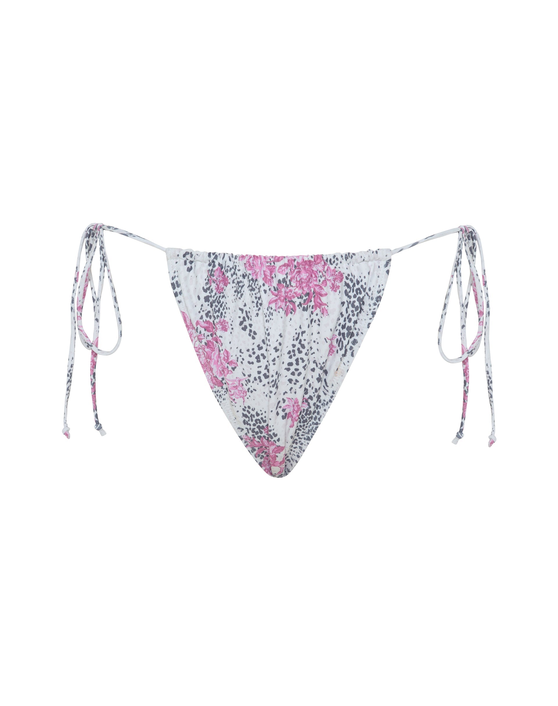 Leyna Bikini Bottom in White Jungle Flower Print