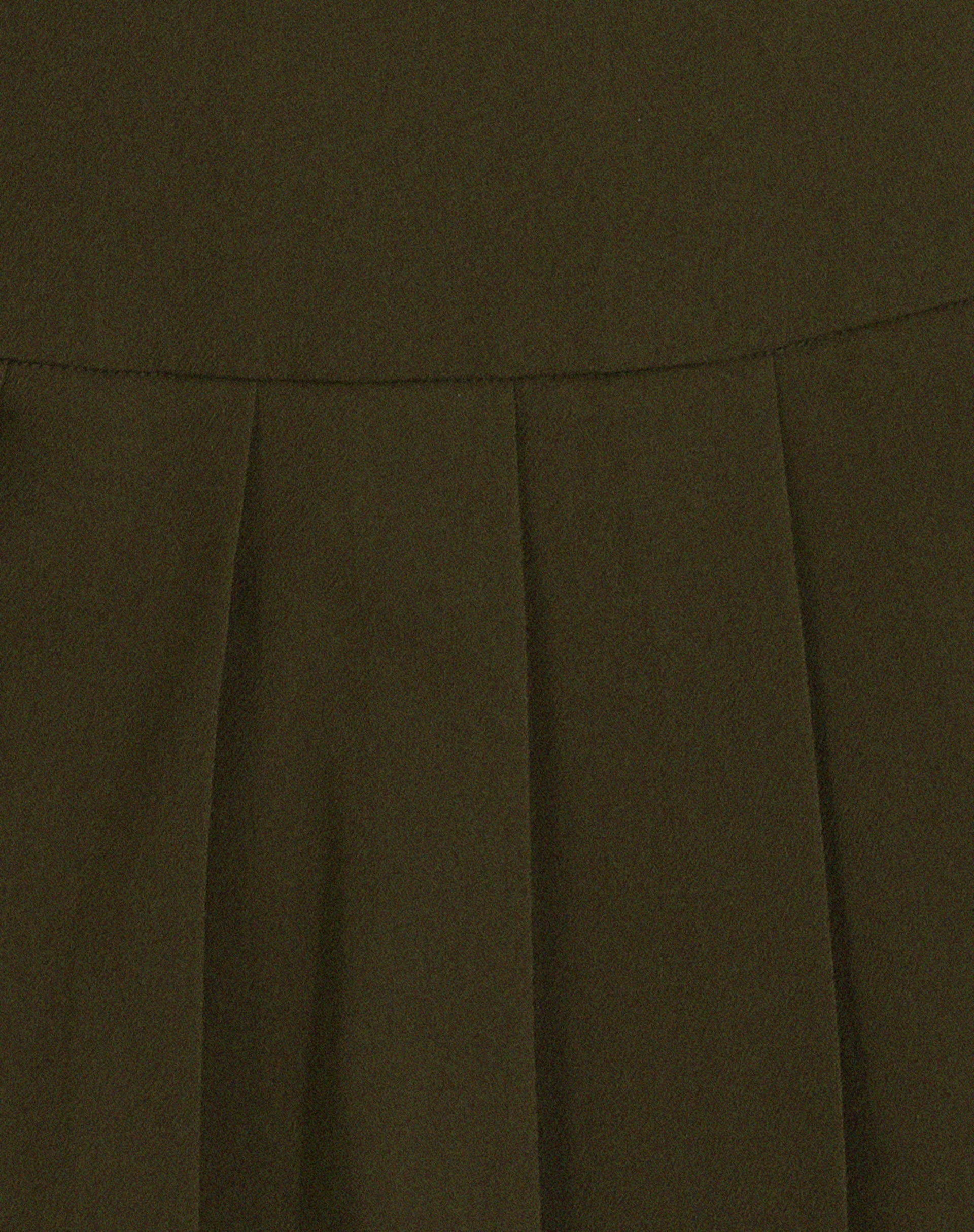 Casini Pleated Micro Skirt in Dark Khaki