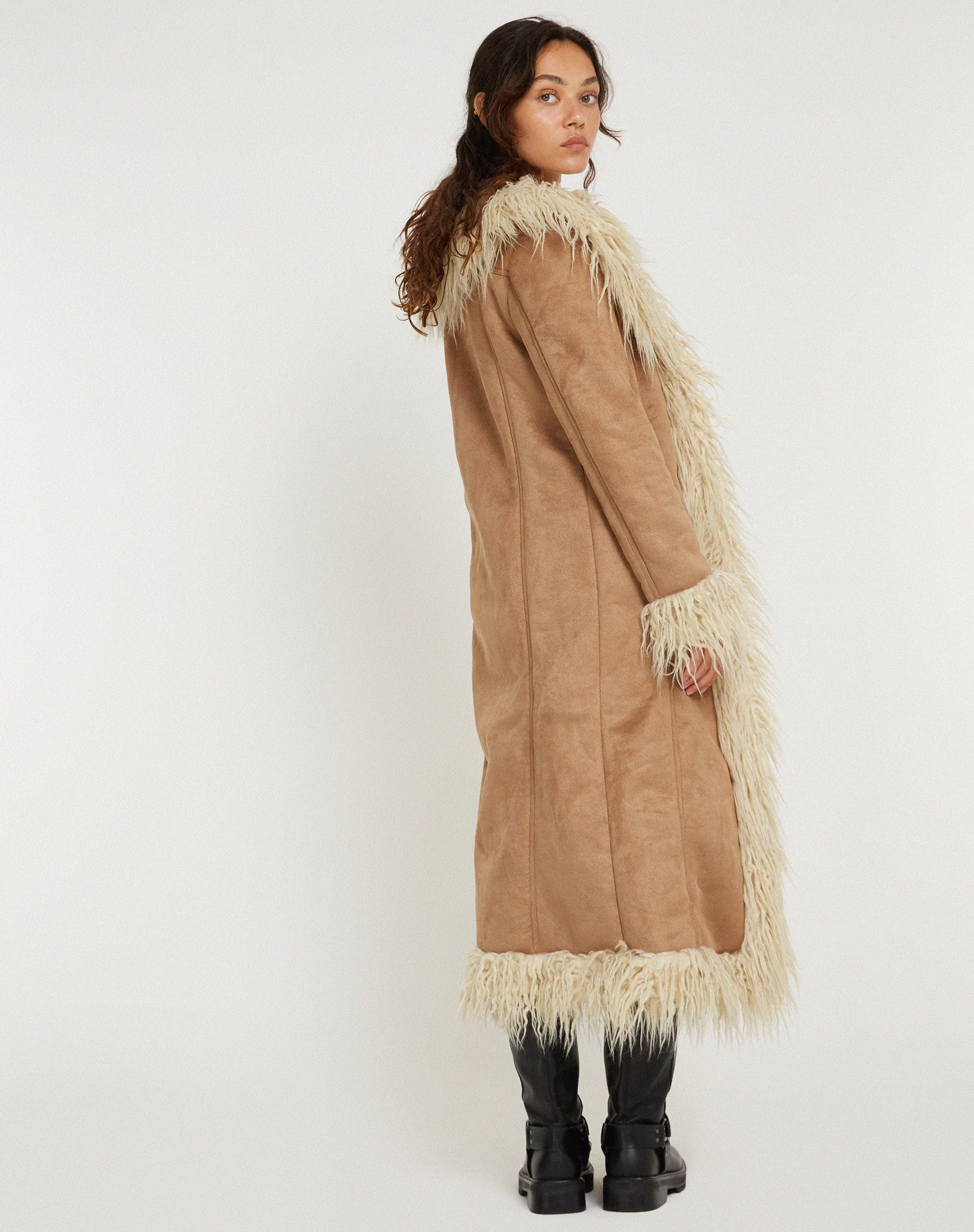 Minho Longline Coat in Tonal Sand