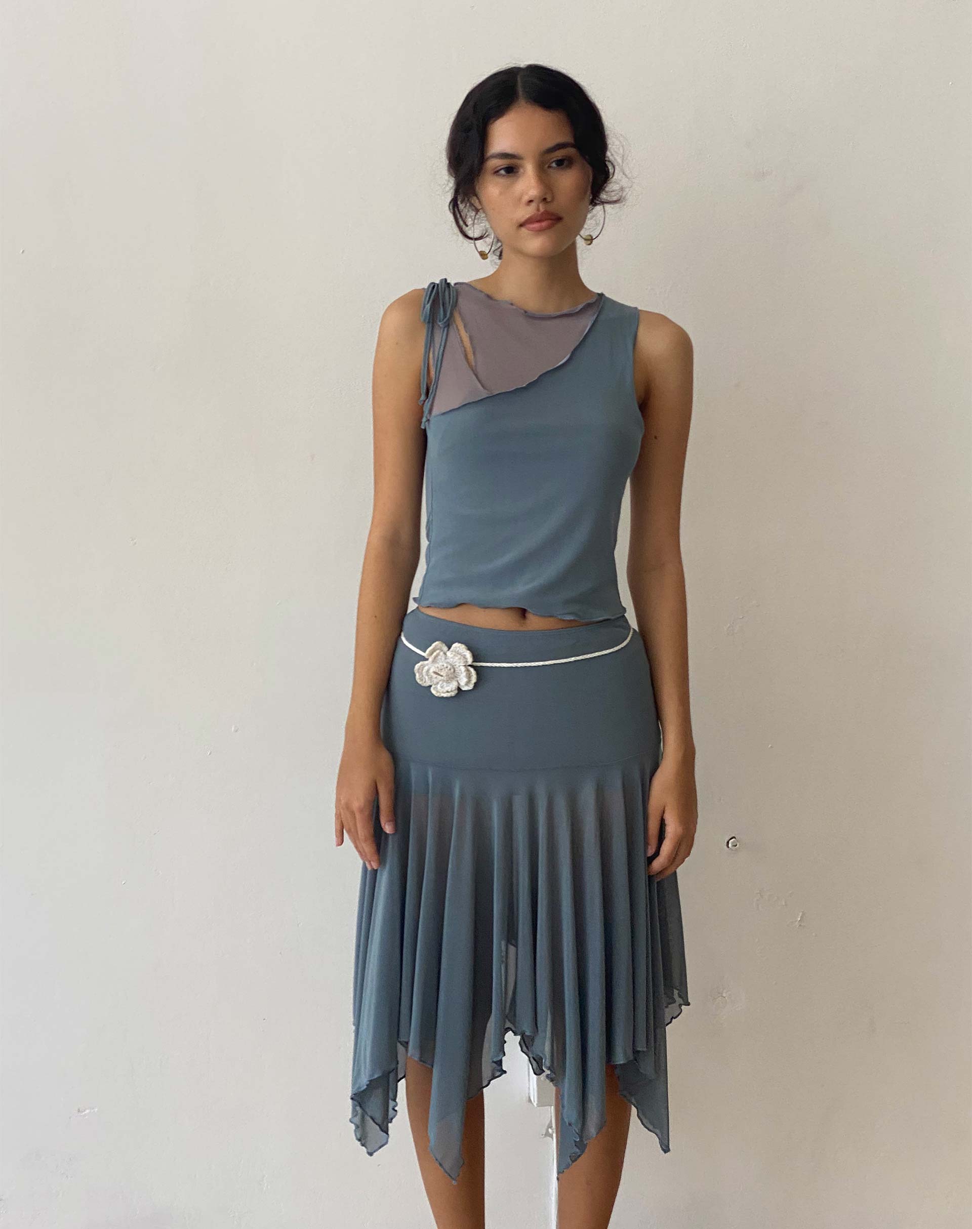 Moni Vest in Blue Grey Mesh