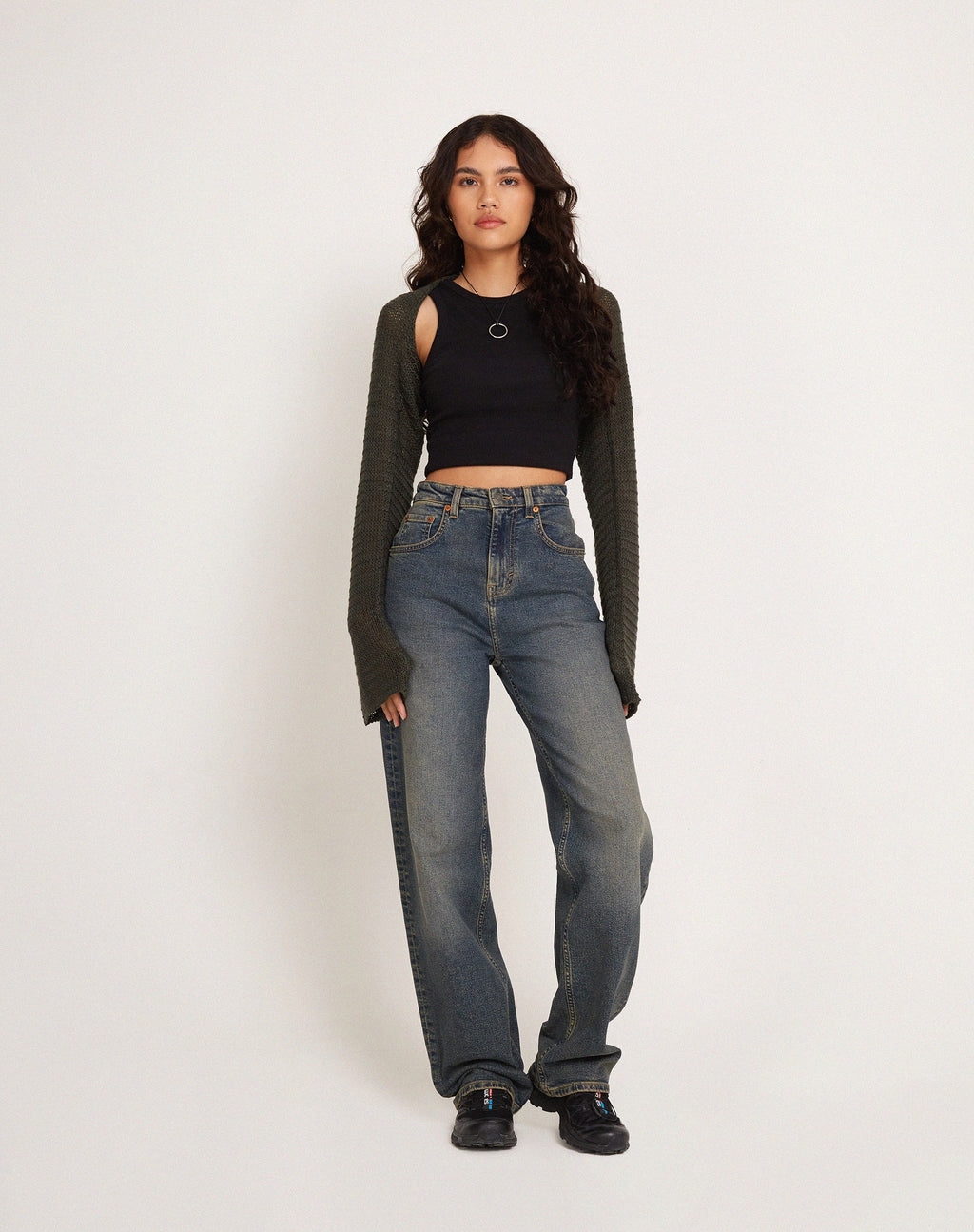 Nobila Shrug Top in Khaki