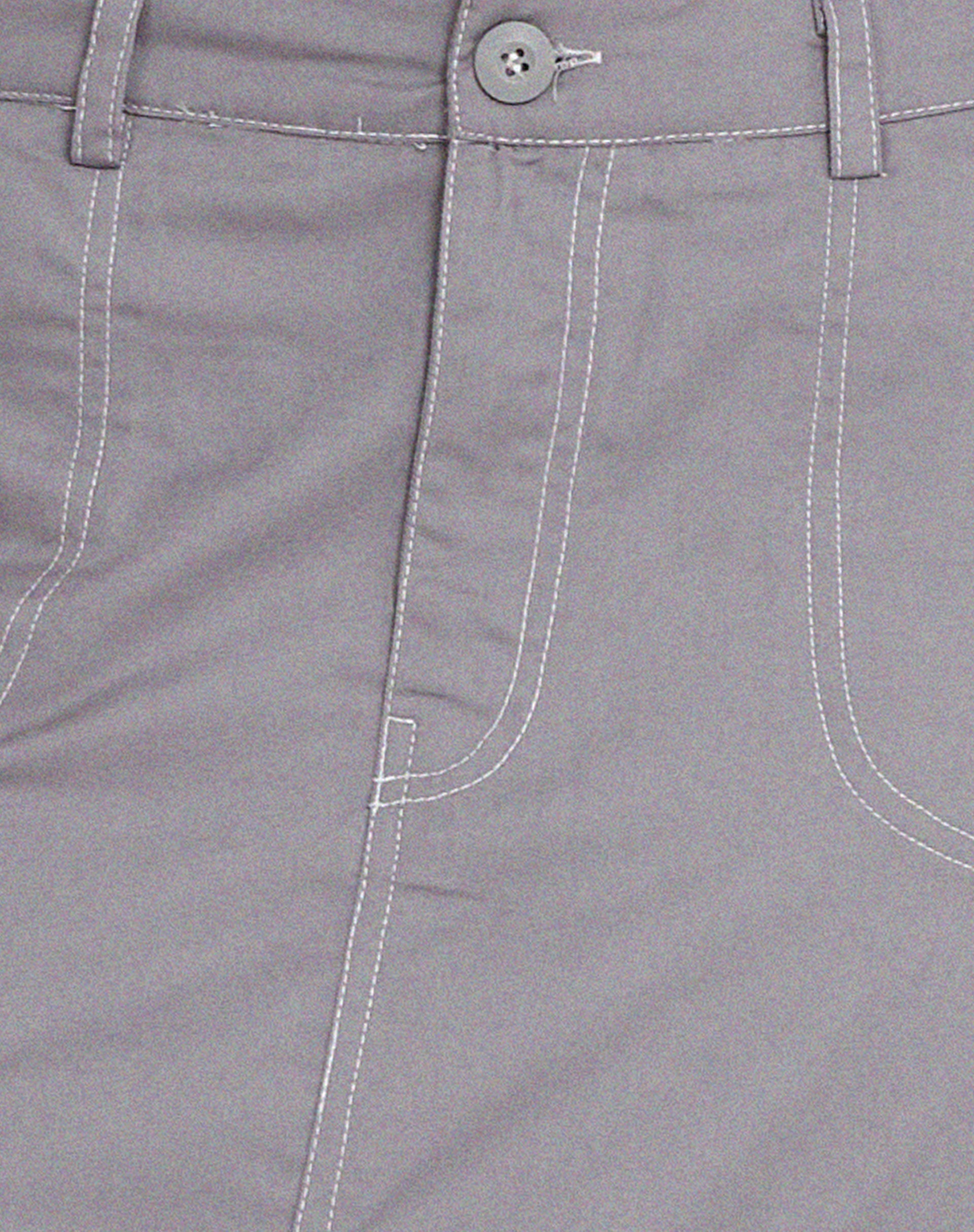 Reese Cargo Midi Skirt in Charcoal Grey with White Stitch