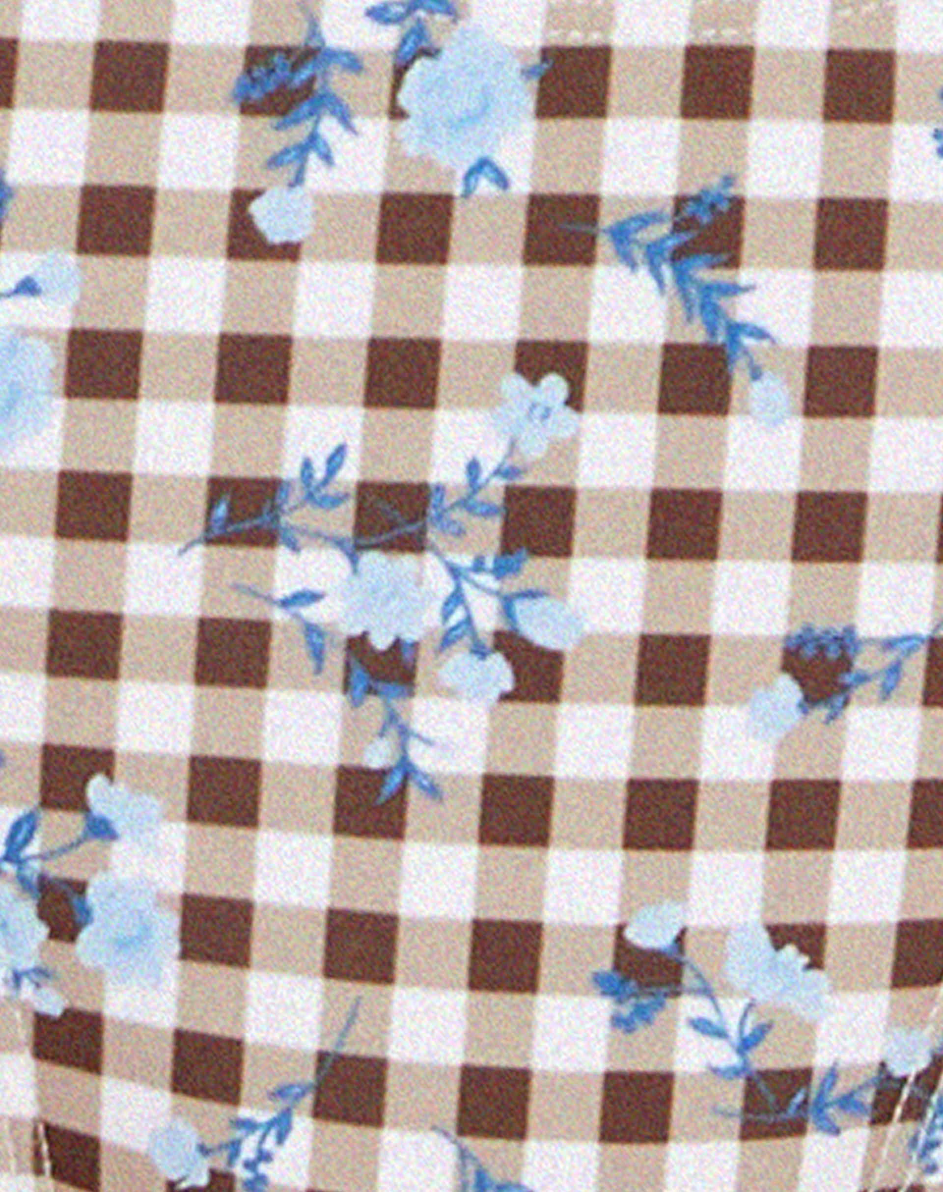 Farida Bikini Bottom in Floral Gingham Brown