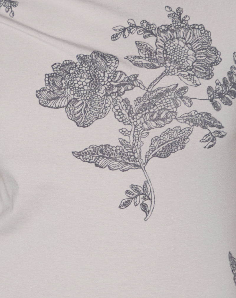 Pyso Asymmetric Top in Lace Flower Grey