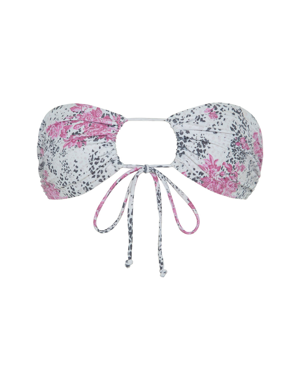 Racola Bikini Top in White Jungle Flower Print