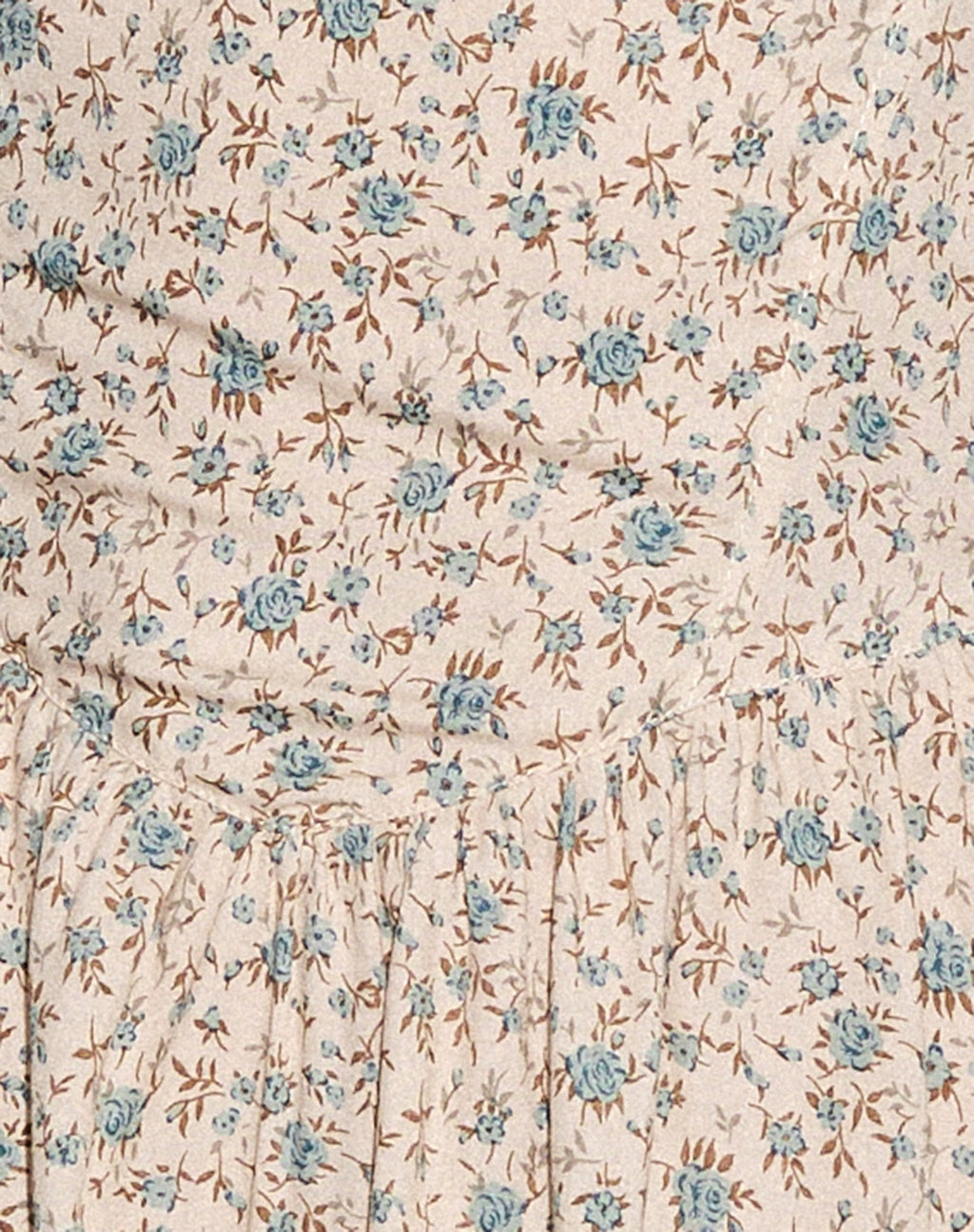 Ramone Mini Dress in Antique Blue Floral Ivory