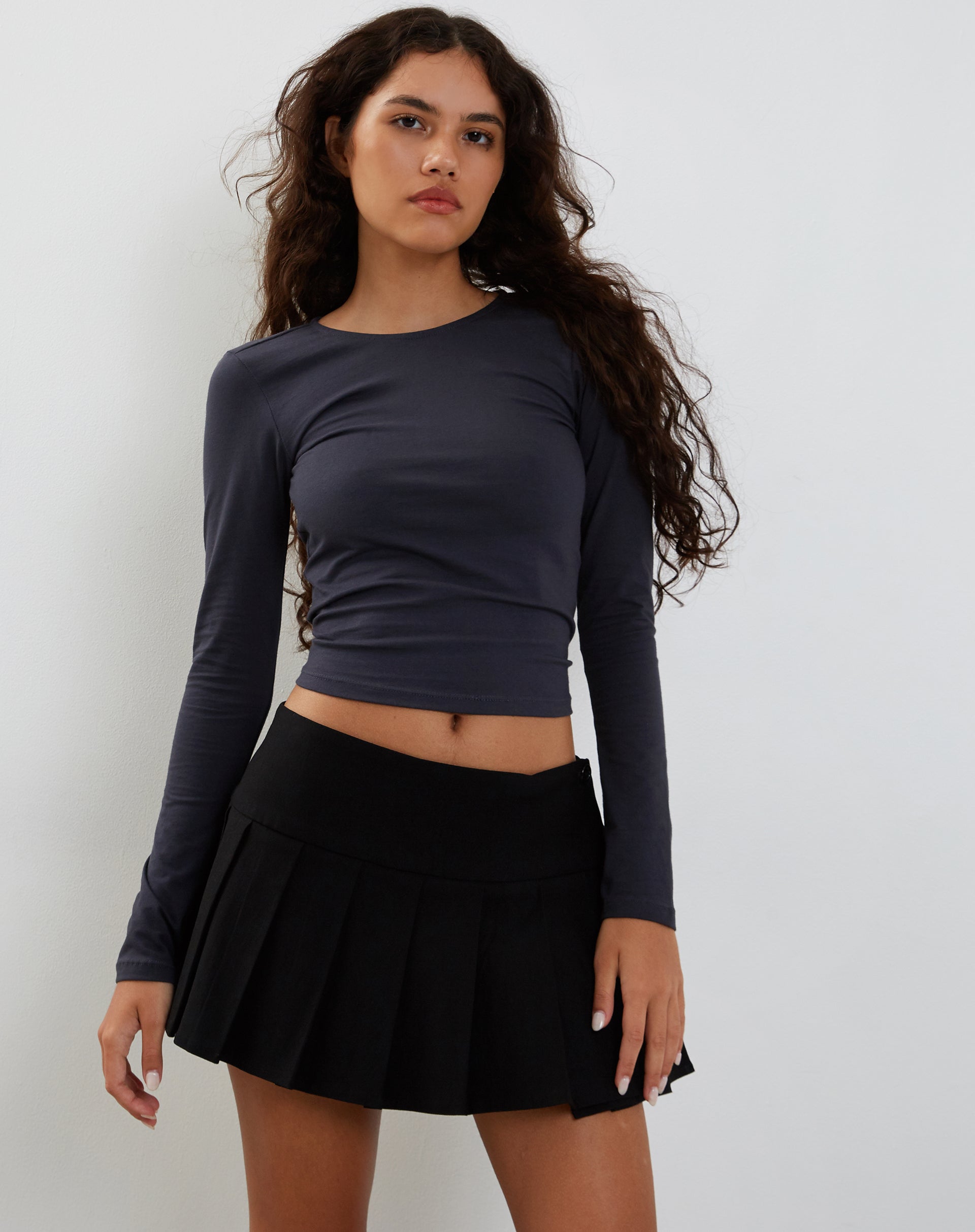 Ratmi Long Sleeve Open Back Top in Ocean Storm