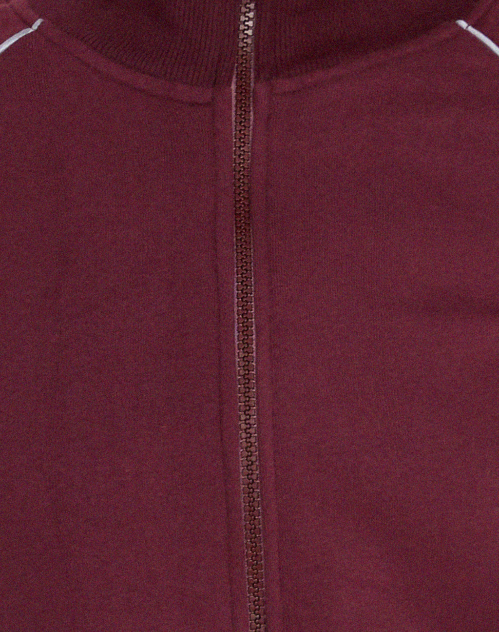 Patrice Zip Up High Neck Sweater in Oxblood with Grey Piping