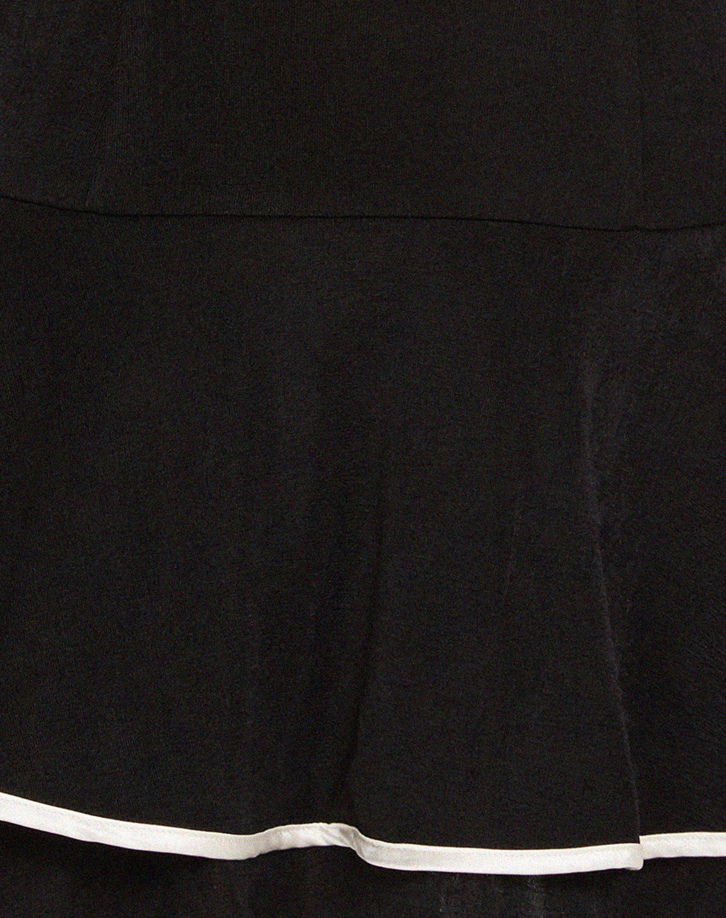 Samira Bandeau Mini Dress in Black with Ivory Binding