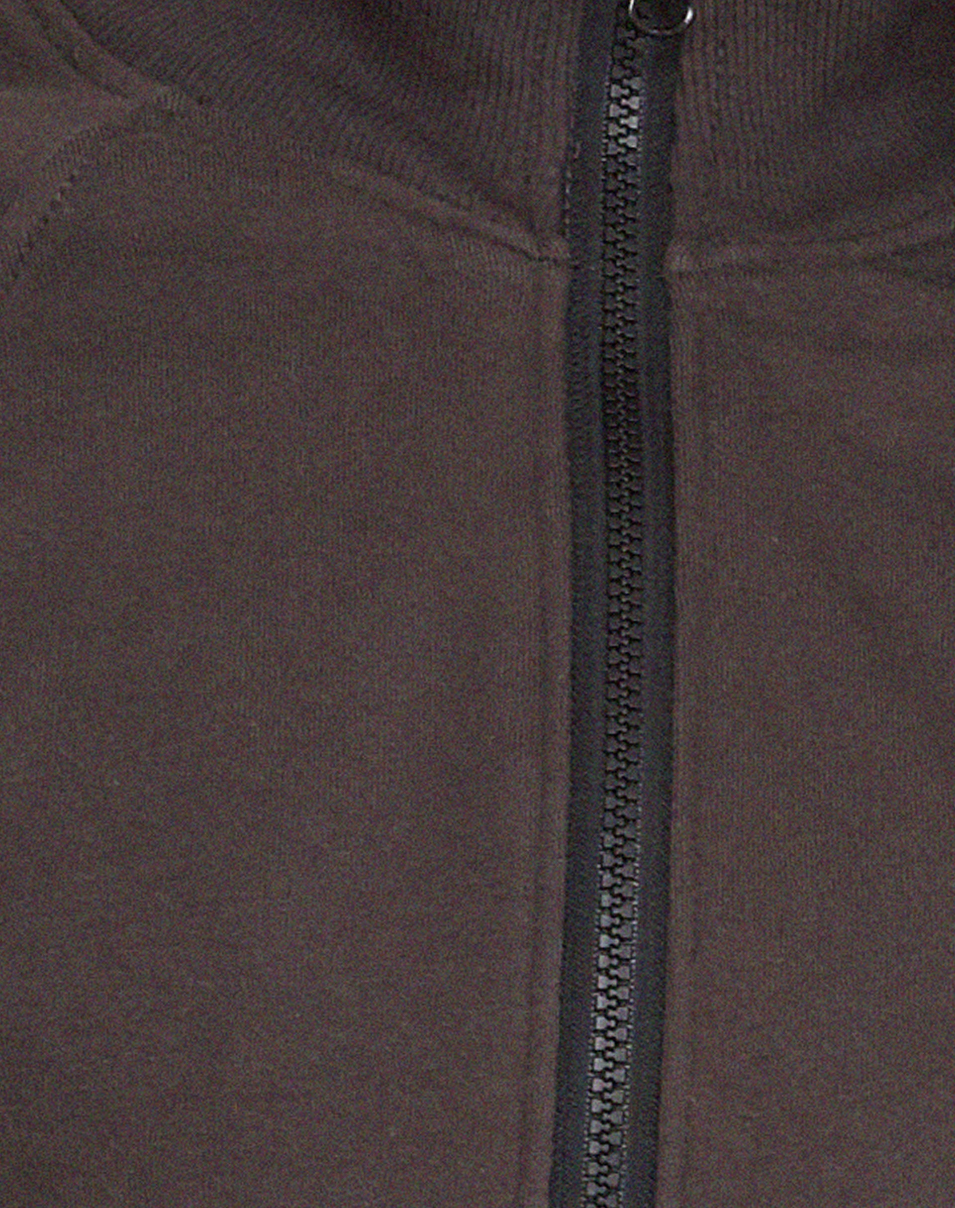 Sookie Zip Up High Neck Sweater in Beluga Grey Piping