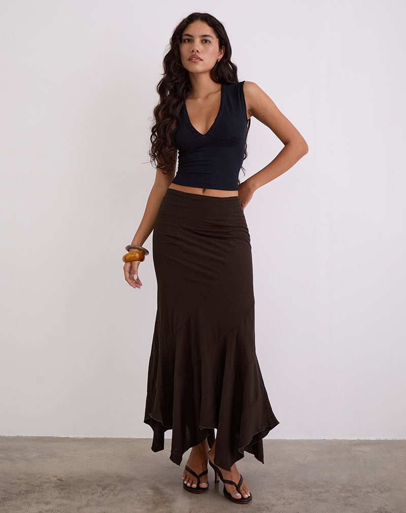 Rombe Maxi Skirt in Bitter Chocolate