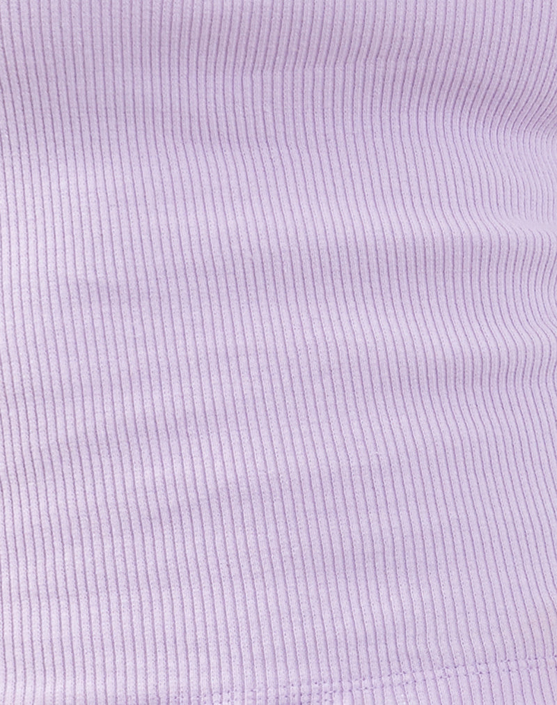 Roxe Ribbed Vest Top in Soft Lilac
