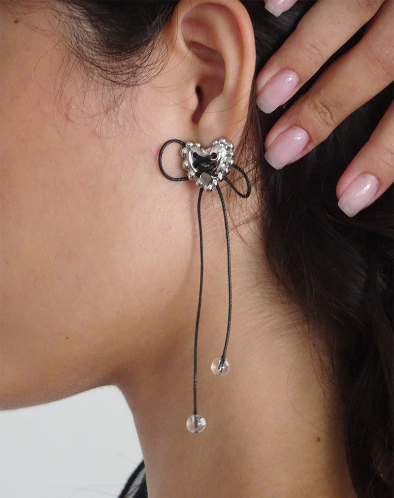 Sadie Bow Earrings in Silver