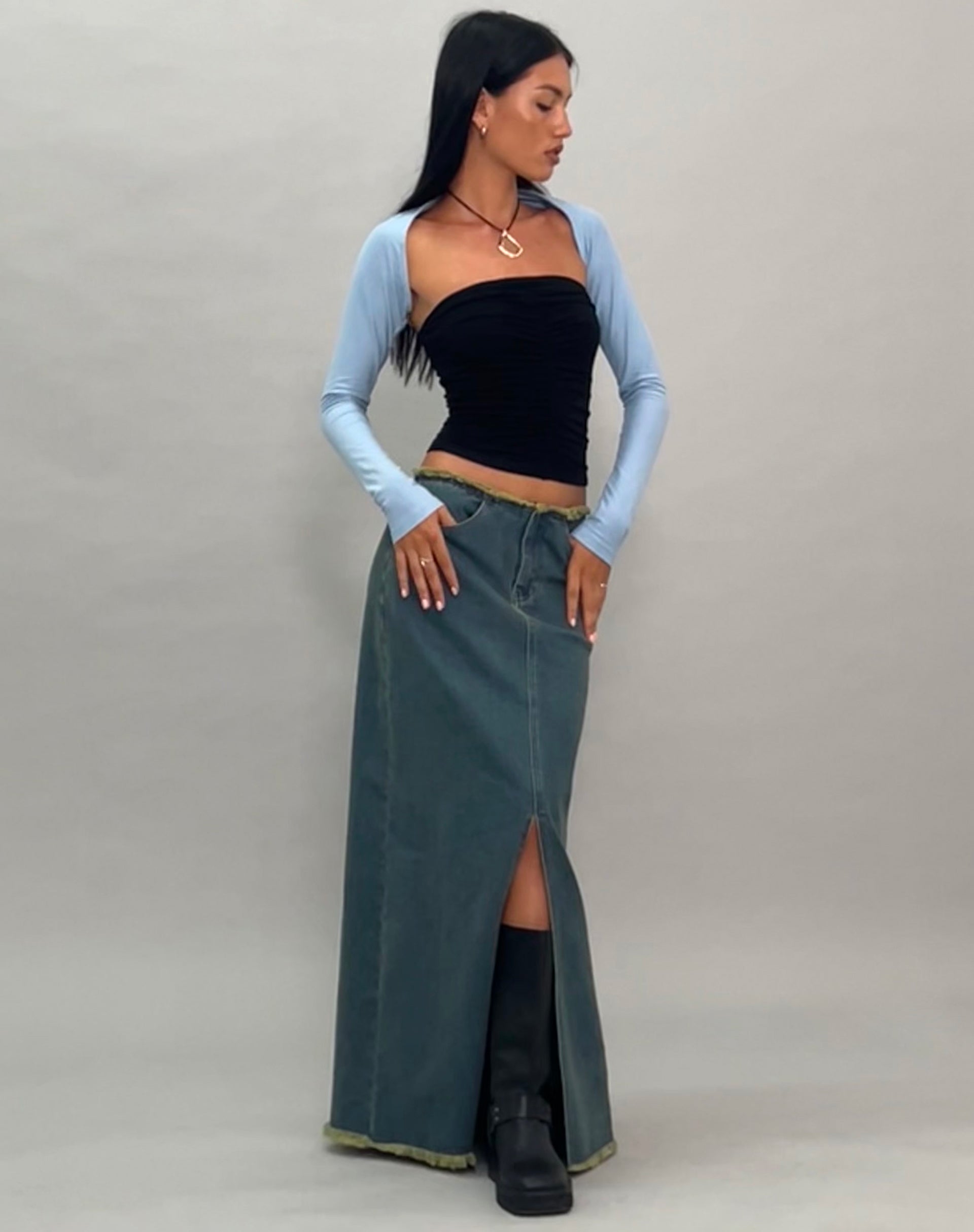 Ladri Shrug Top in Nantucket Blue