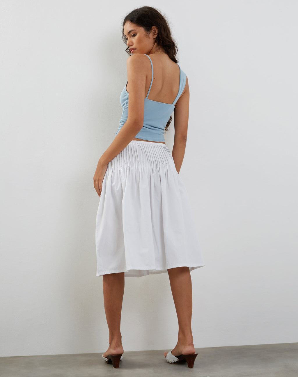 Sambu Mesh Vest Top in Pastel Blue