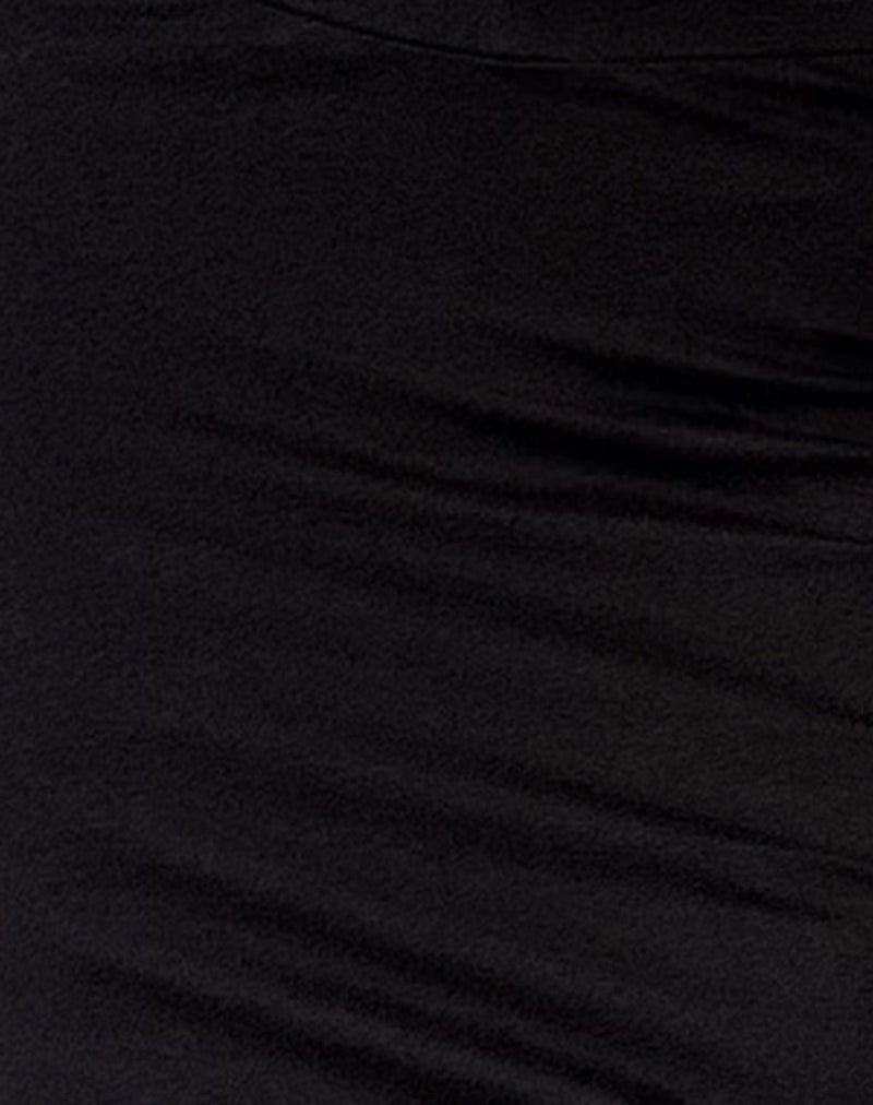 Sunadia V Maxi Skirt in Black Lycra