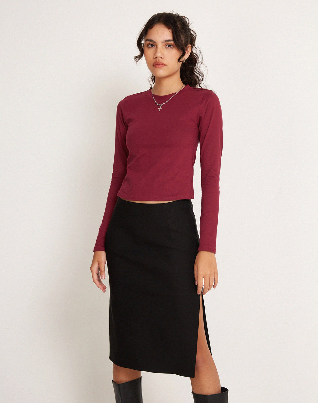 Suratmi Long Sleeve Top in Plum