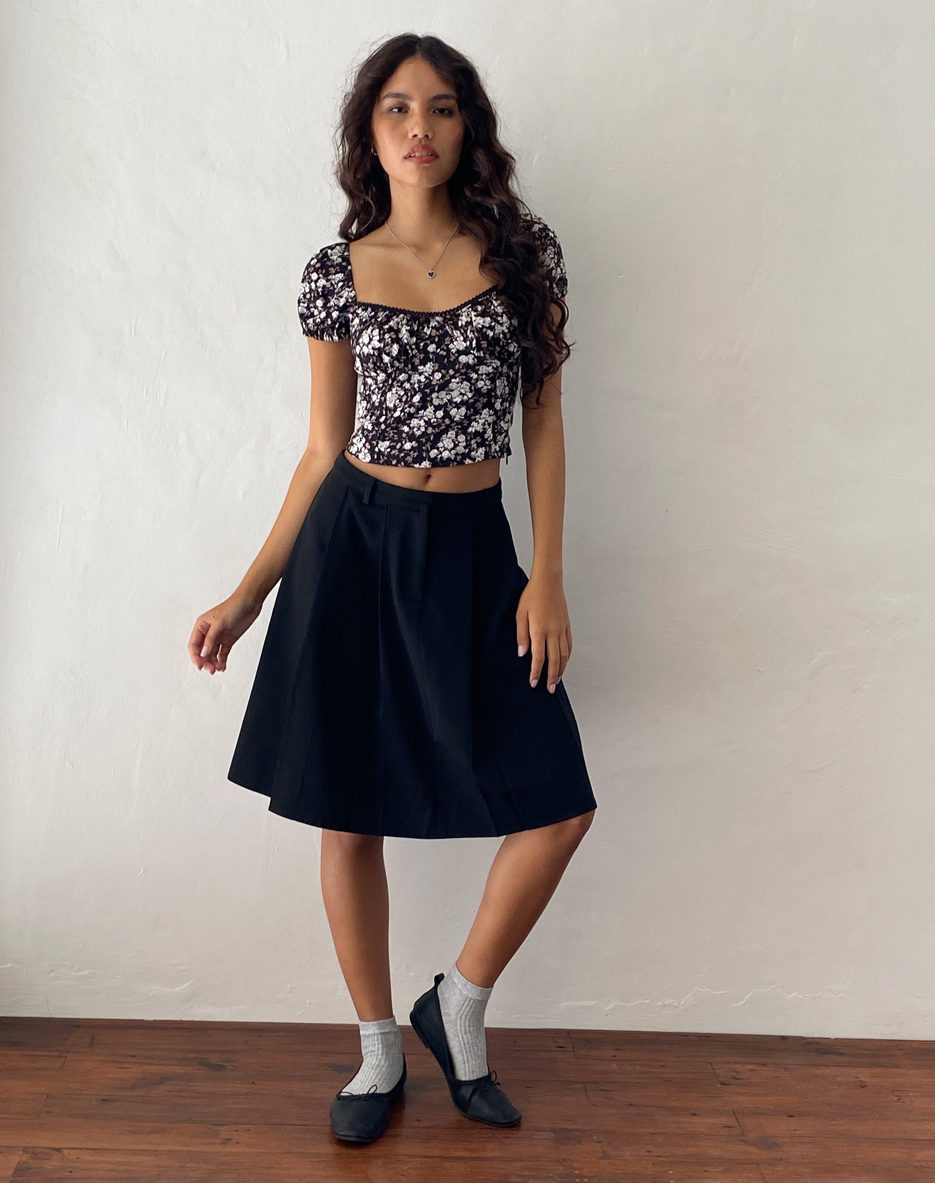 Tezu Sweetheart Top in Dark Wild Flower