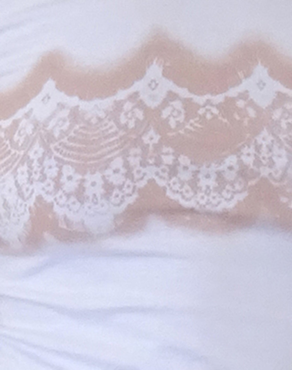 Tiona Baby Tee in White with Lace Print