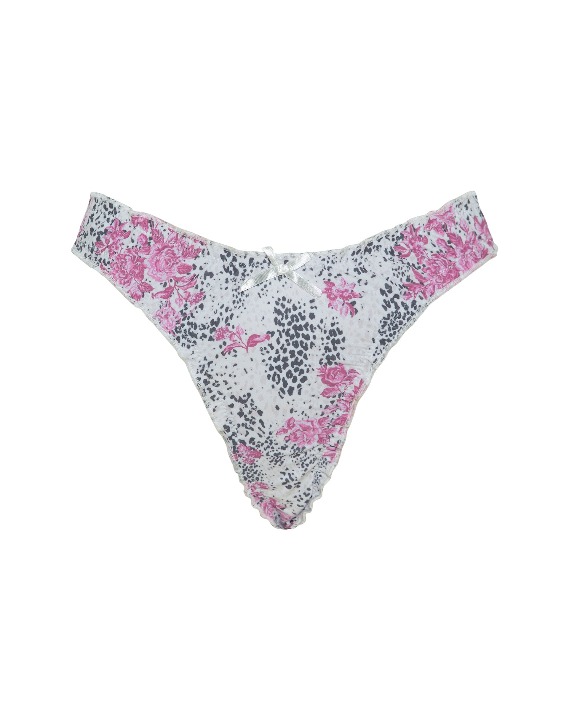 Veroly Bikini Bottom in White Jungle Flower Print